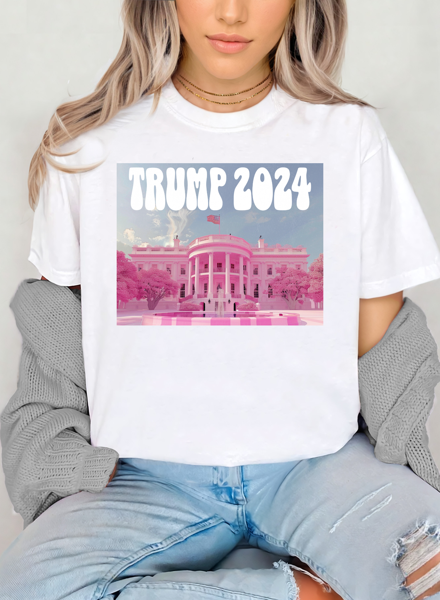 Trump 2024 Pink White House Earthline Customs