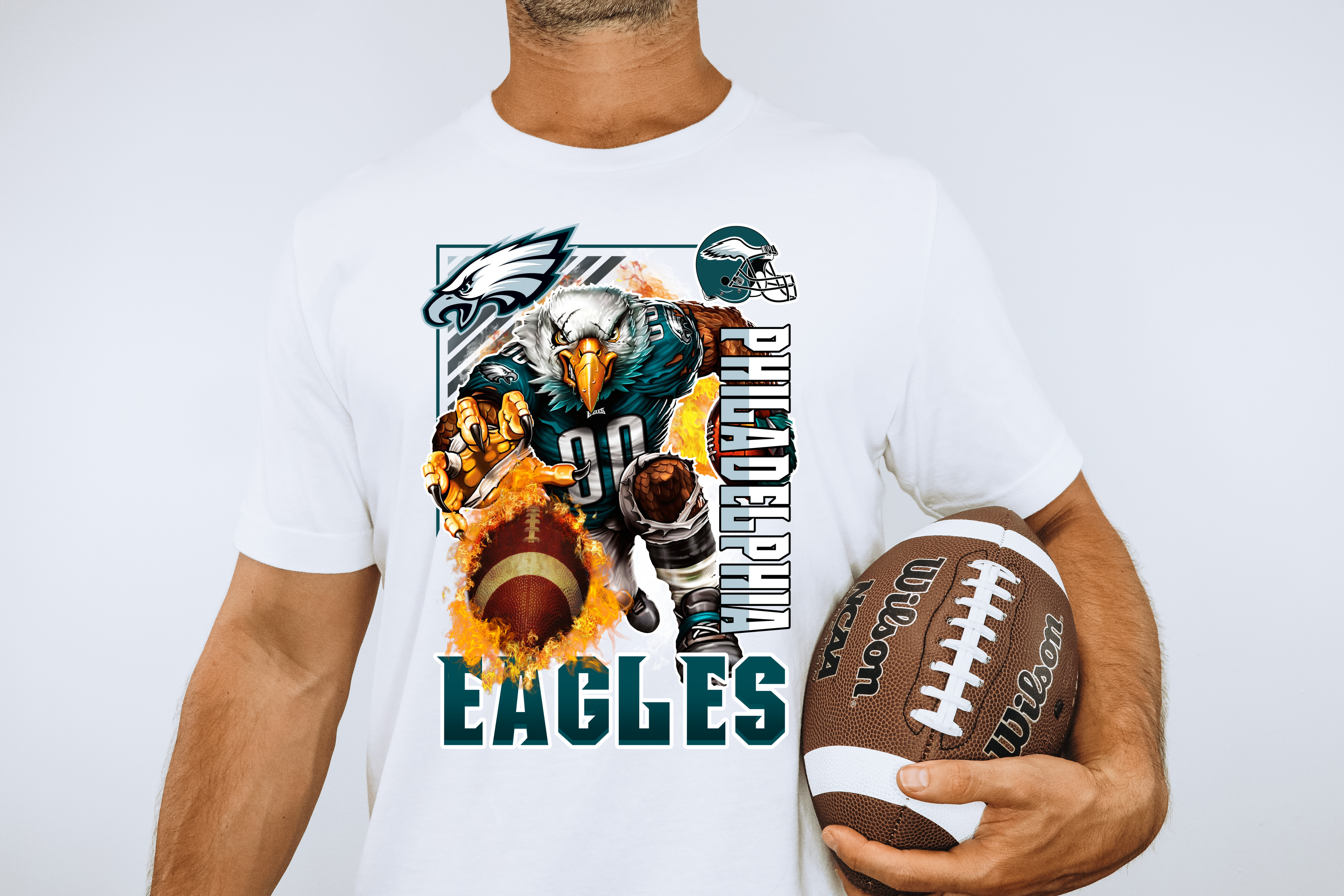 CUSTOM Eagles Stacked with heart *DTF* Transfer –