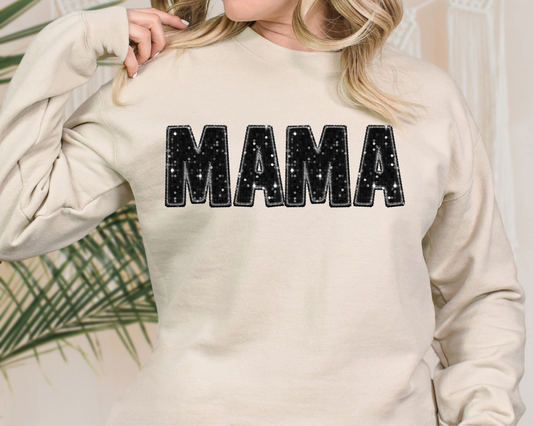 Mama, sequin - black