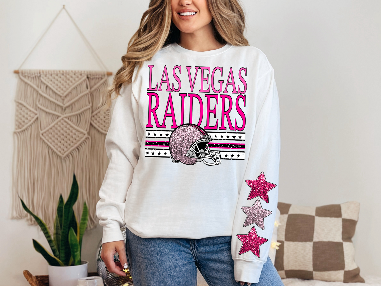 NFL Pink Sequins Las Vegas Raiders - FRONT