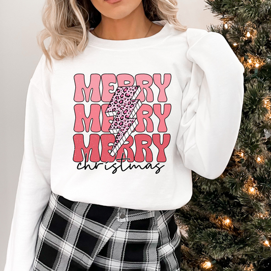 Merry Christmas - pink cheetah print