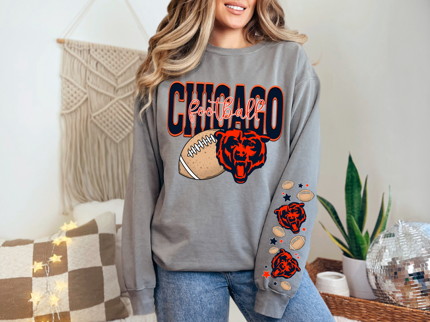 Faux Embroidery Chicago Football - FRONT