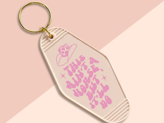 This ain't a horse but it'll do - Motel keychain