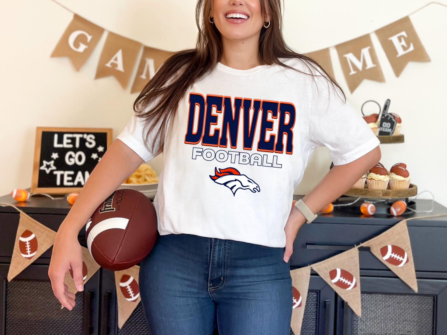 Faux Embroidery Denver Football