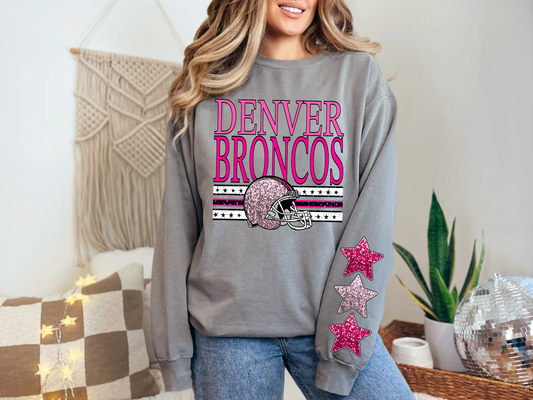 NFL Pink Sequins Denver Broncos - FRONT