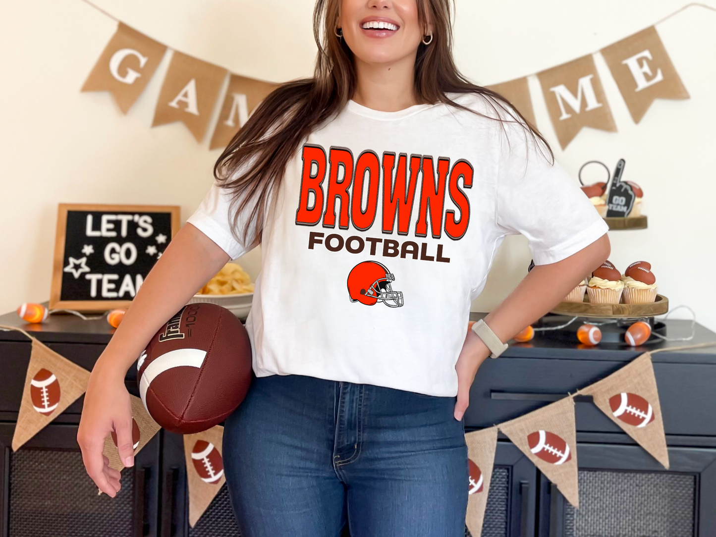 Faux Embroidery Browns Football