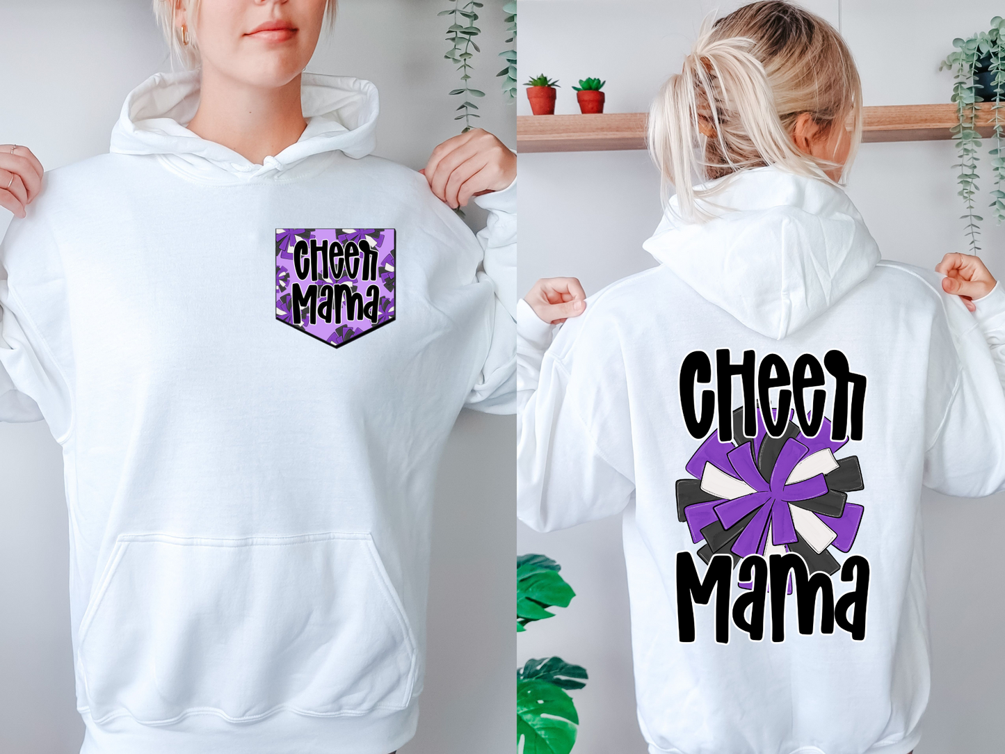 Cheer mama, with pompom-back