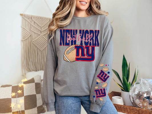 Faux Embroidery New York Football - SLEEVE