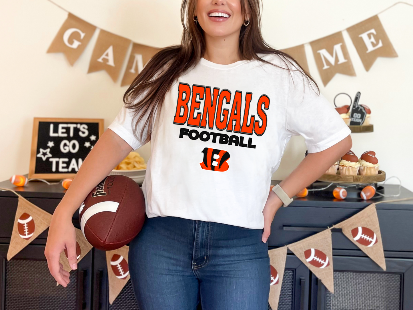 Faux Embroidery Bengals Football