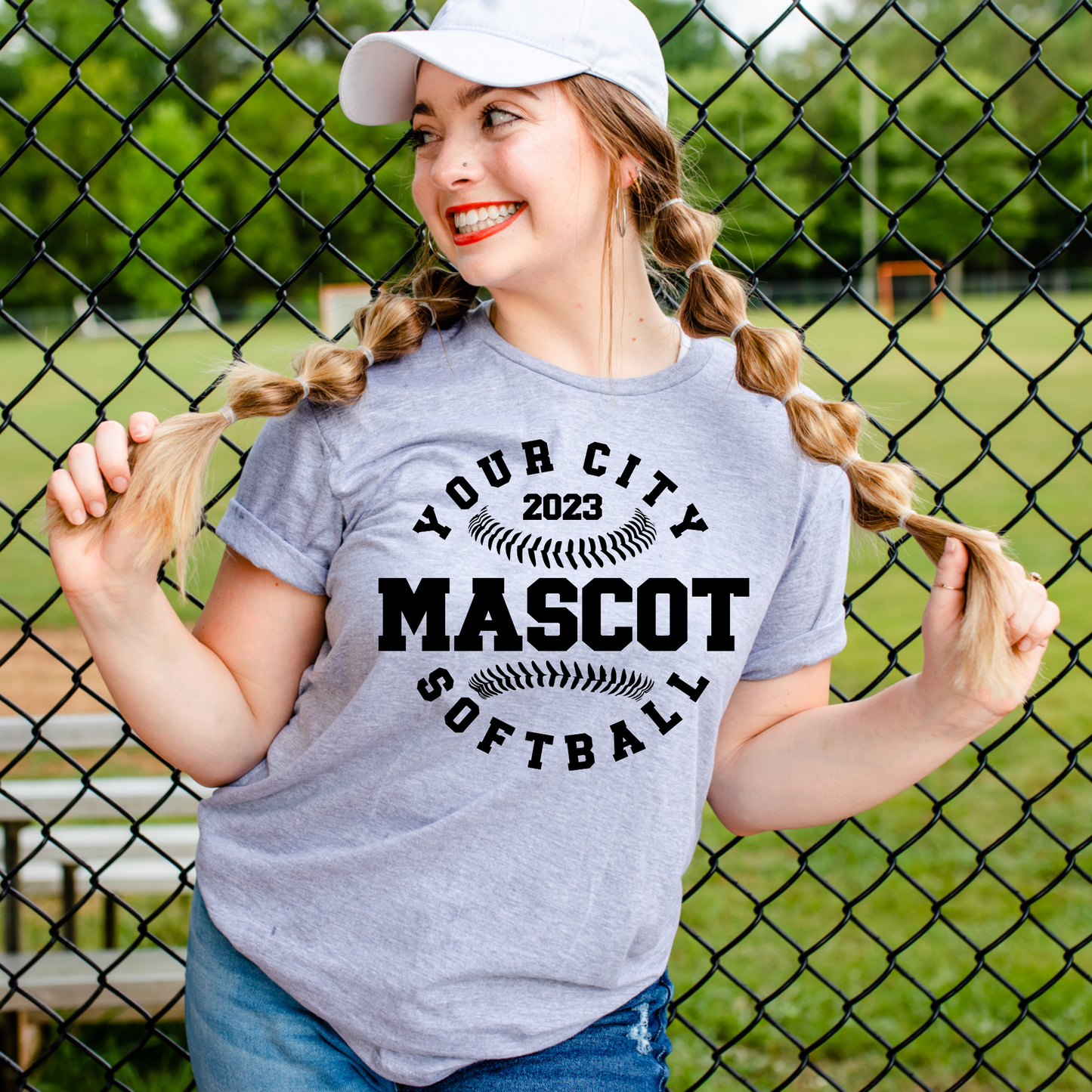 Personalized City Mascot Year Softball