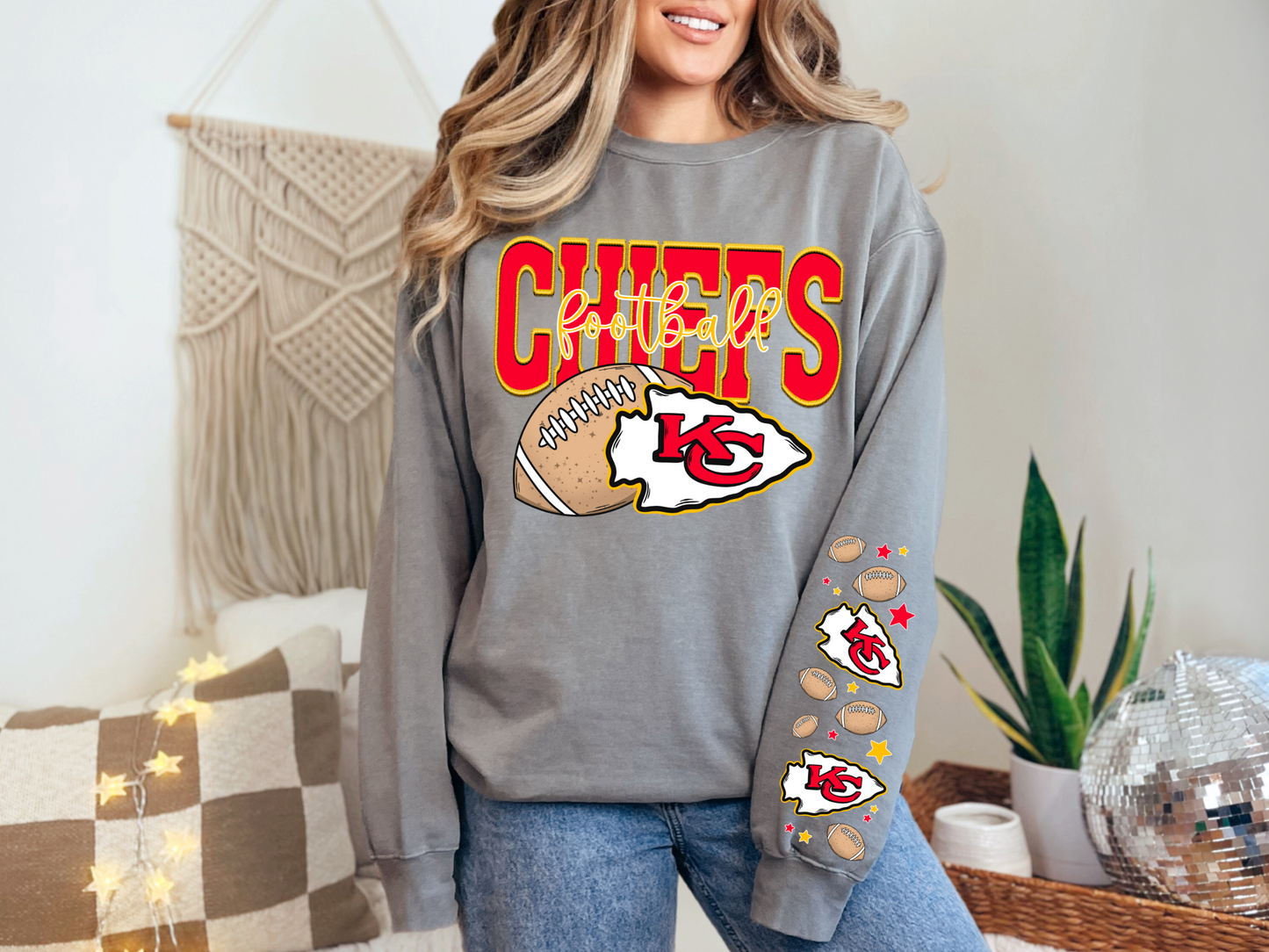 Faux Embroidery Chiefs Football - FRONT