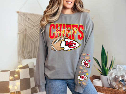 Faux Embroidery Chiefs Football - SLEEVE