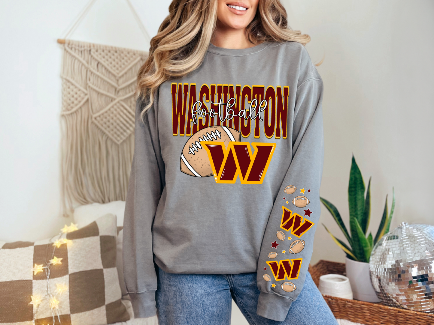 Faux Embroidery Washington Football - FRONT