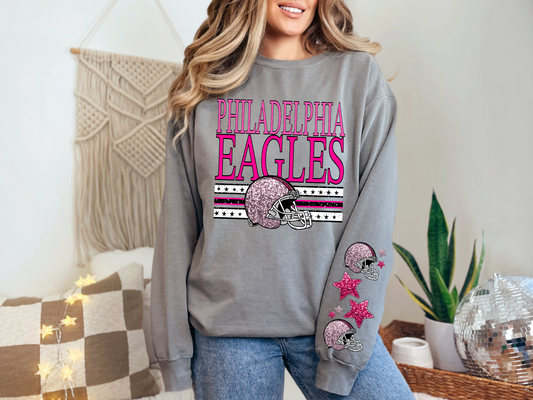 NFL Pink Sequins Philly Eagles - FRONT