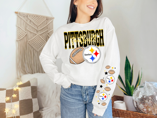 Faux Embroidery Pittsburg Football - SLEEVE