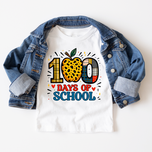 100 Days Of School Leopard Print Apple