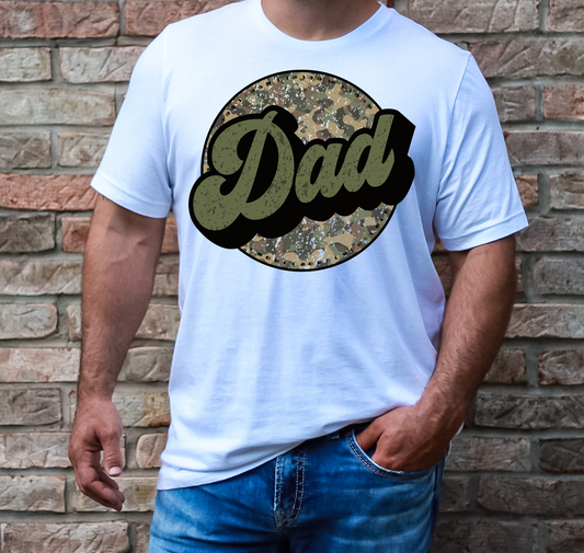 Dad Camo Distressed Circle