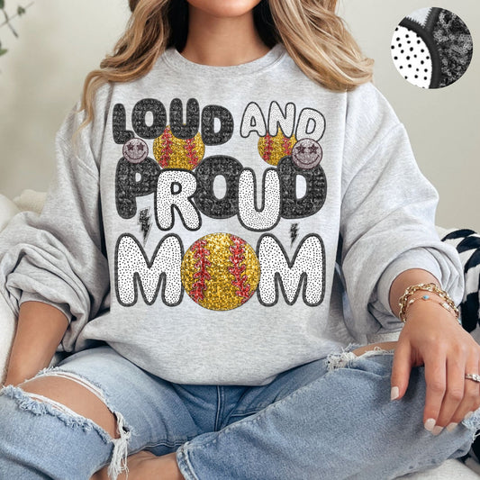 Loud and Proud Softball Mom-Polka Dots