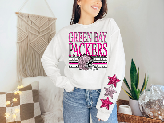 NFL Pink Sequins Green Bay Packers - FRONT