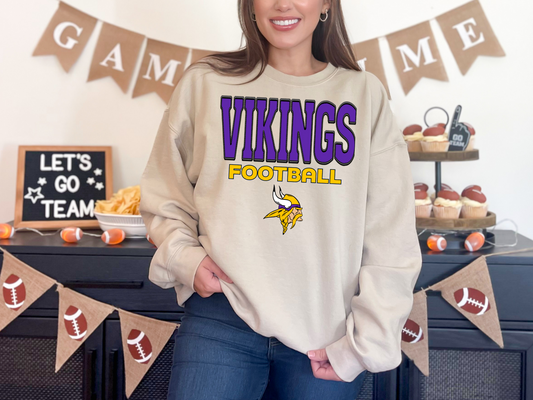 Faux Embroidery Vikings Football