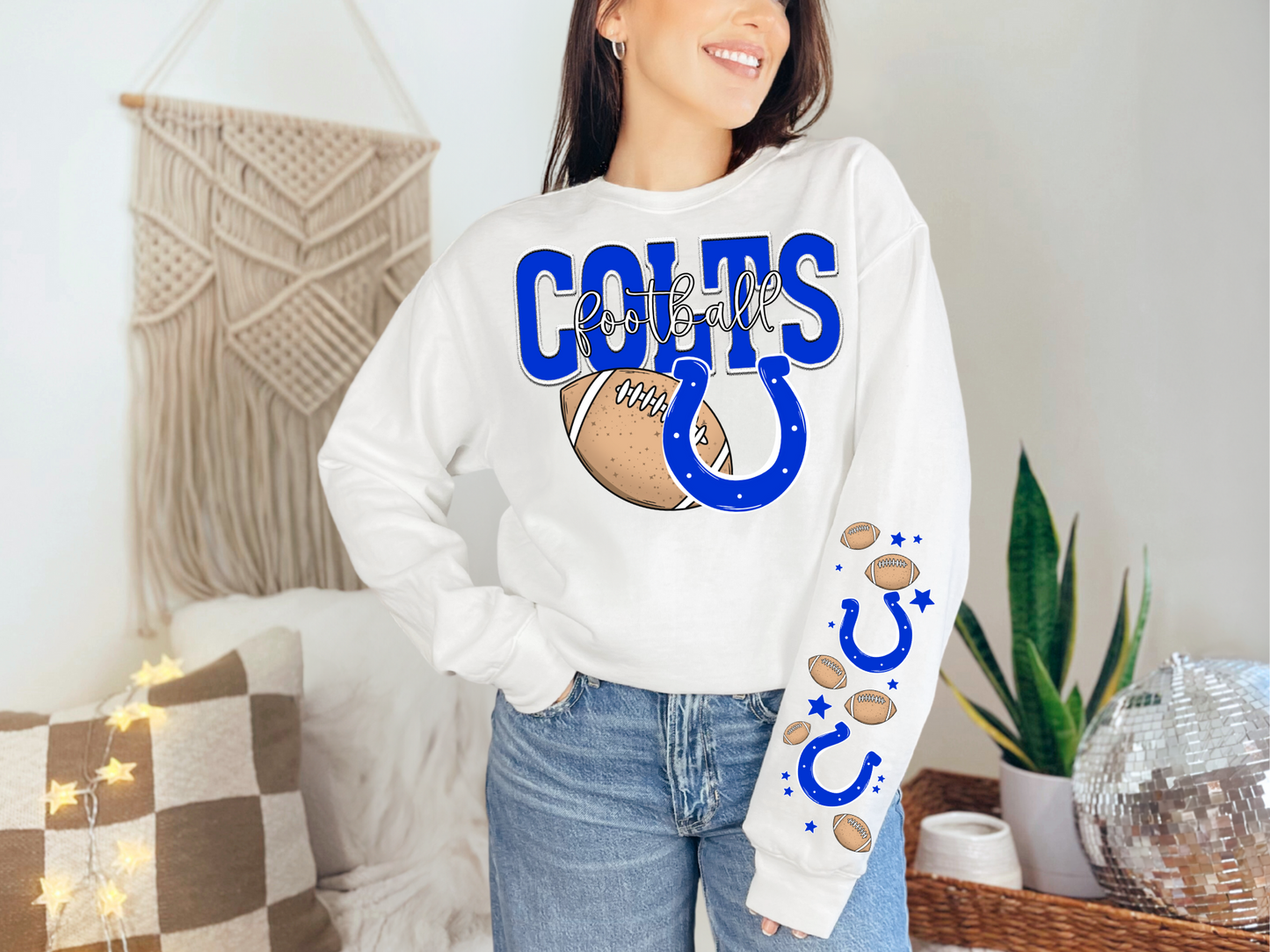 Faux Embroidery Colts Football - FRONT