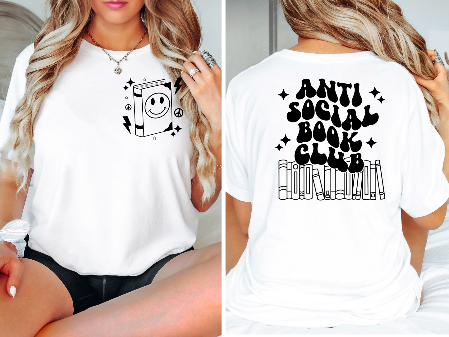 Anti social book club, black - back