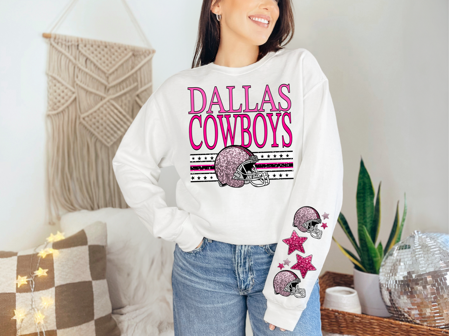 NFL Pink Sequins Dallas Cowboys - FRONT