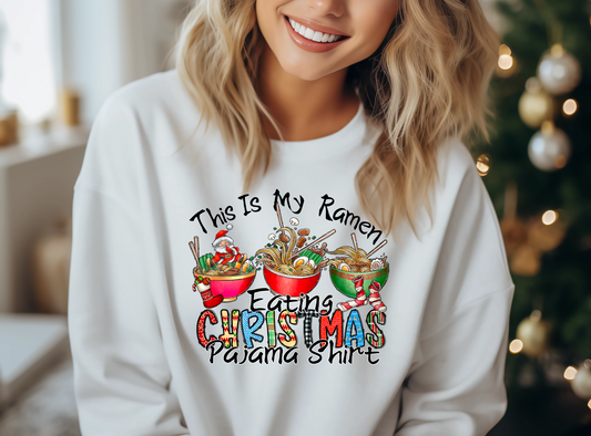 This is my ramen eating Christmas pajama shirt