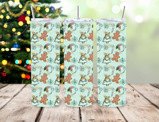 Teal Gingerbread Snowflake - 20oz SUBLIMATION