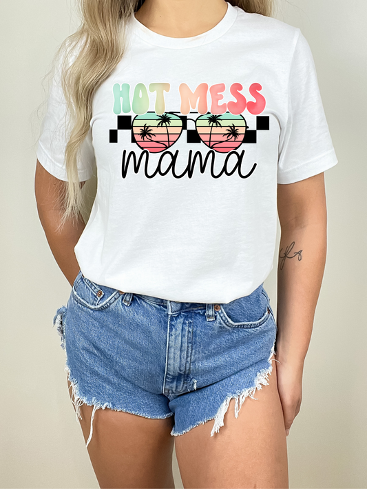 Hot Mess Mama Checkered Sunglasses