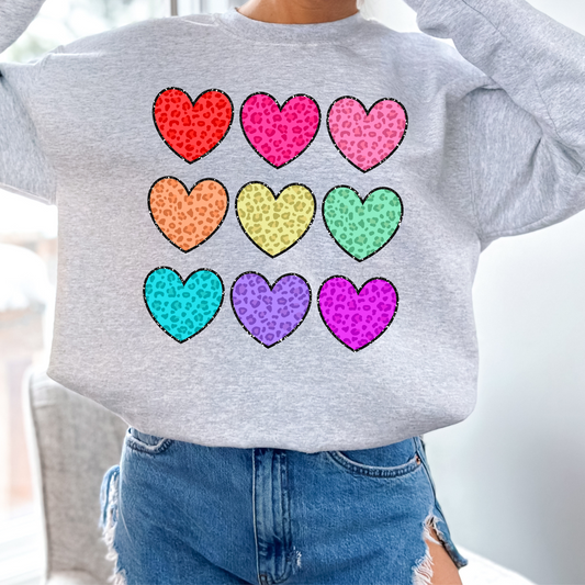 Leopard Rainbow Hearts