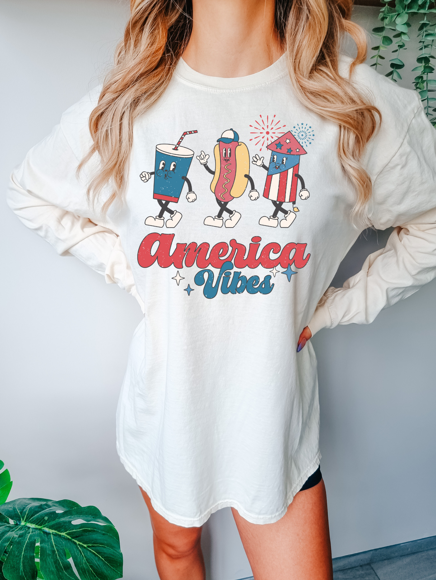 America Vibes Drinks Hot Dog Fireworks