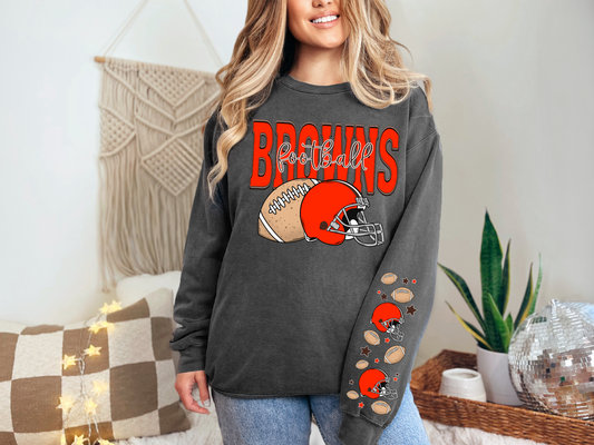 Faux Embroidery Browns Football -  SLEEVE