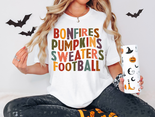 Bonfires, pumpkins, sweaters, football