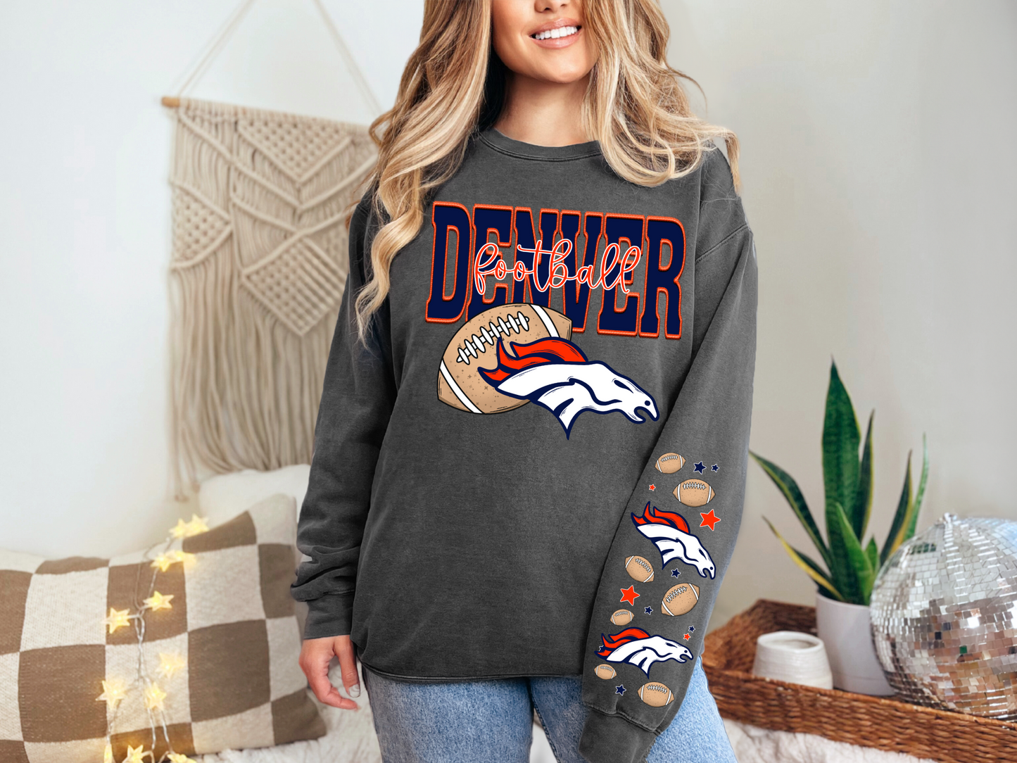 Faux Embroidery Denver Football -  SLEEVE