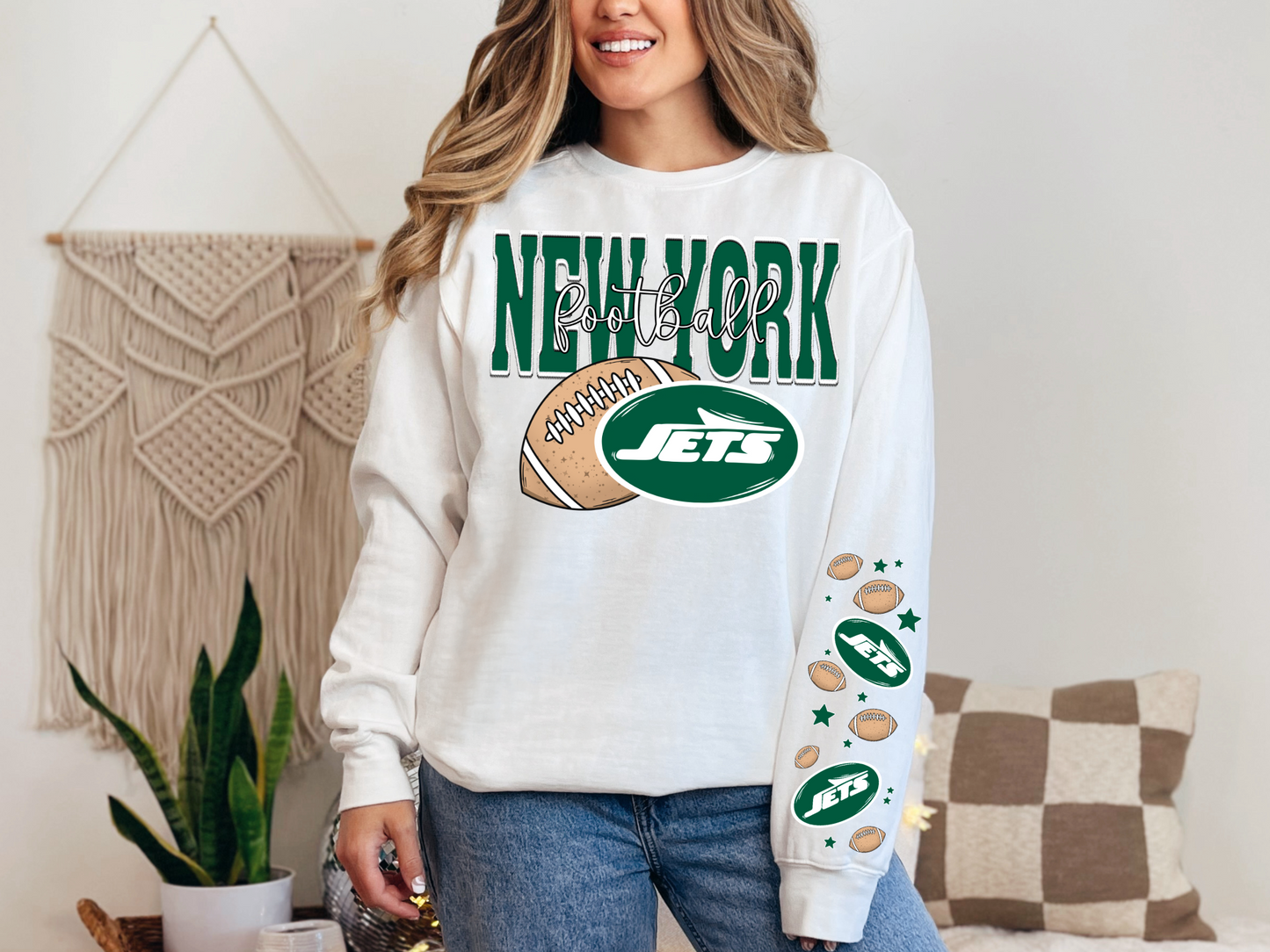 Faux Embroidery New York Football -  FRONT