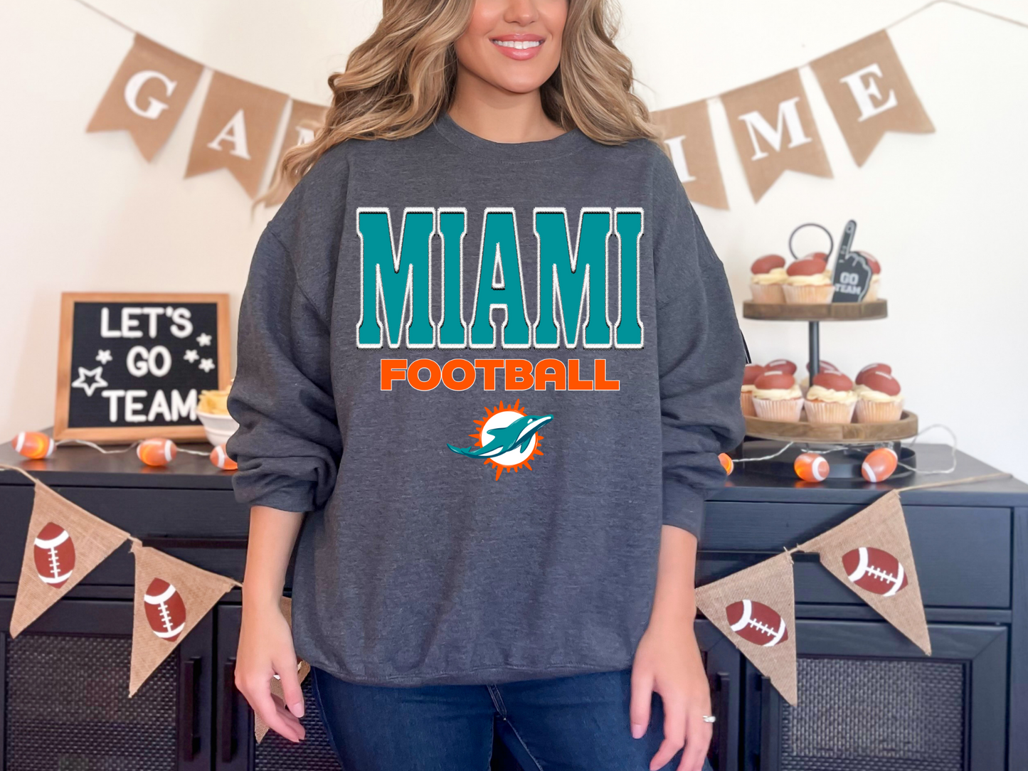 Faux Embroidery Miami Football