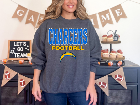 Faux Embroidery Chargers Football