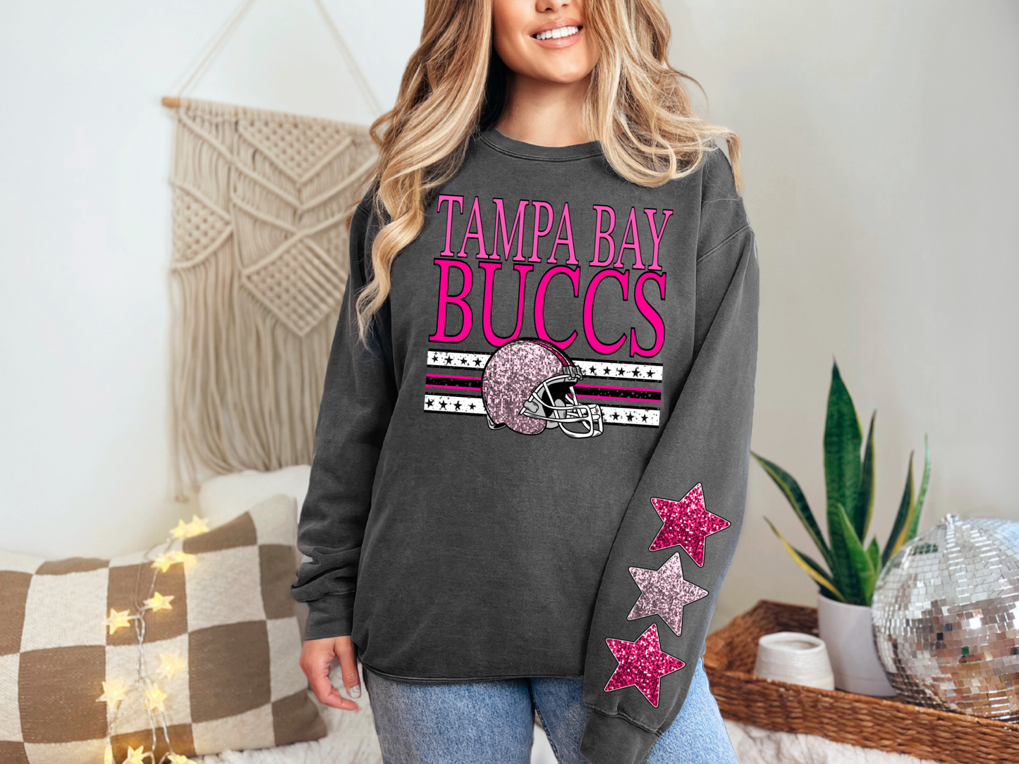 NFL Pink Sequins Tampa Bay Buccs - FRONT