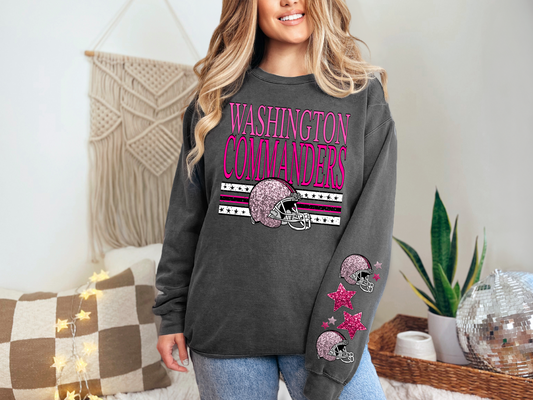 NFL Pink Sequins Washington Commanders - FRONT