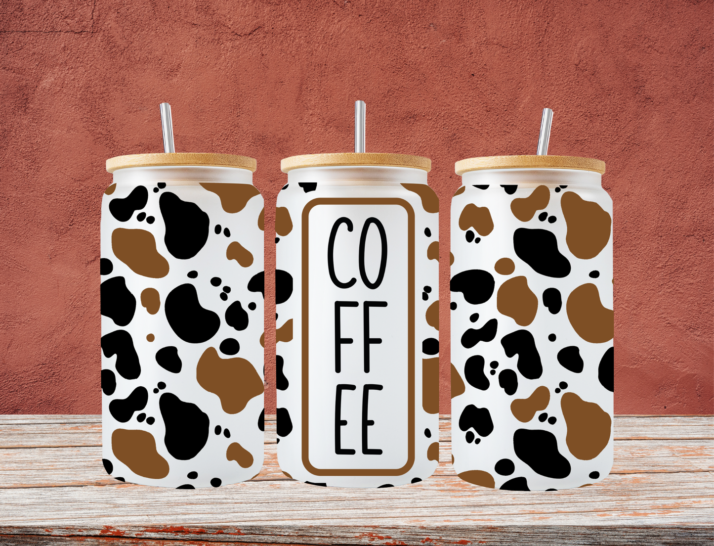 Coffee and cow print - UV Libby Wrap