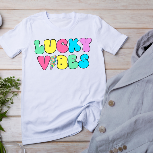 Lucky Vibes Pastel Lightning Bolt- DTF Transfer