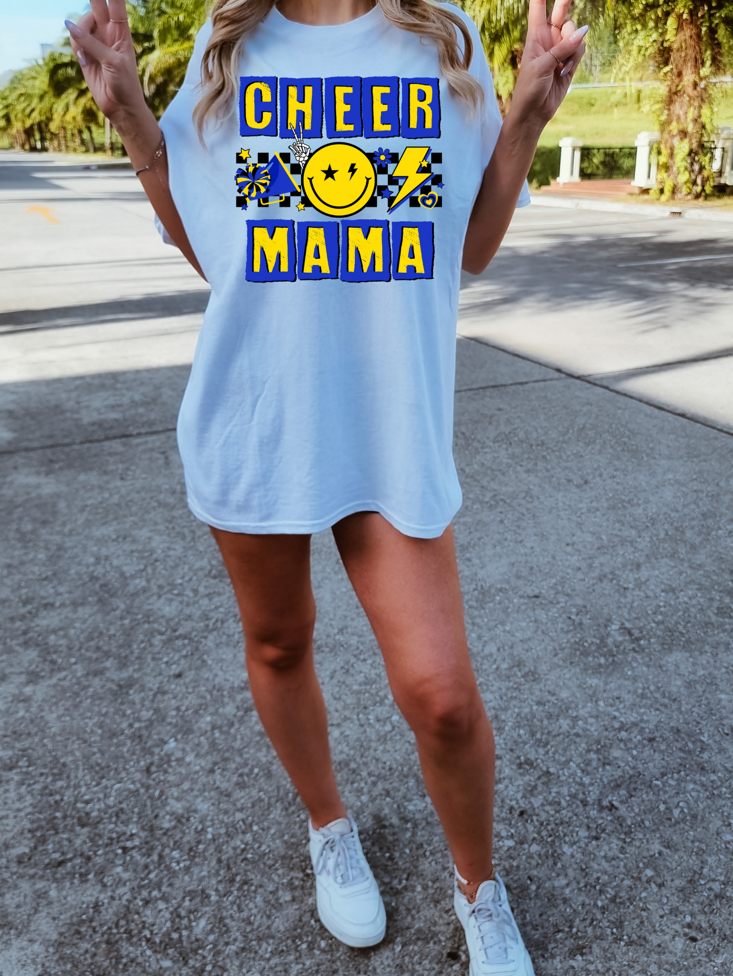 Cheer Mama Checkered Blue