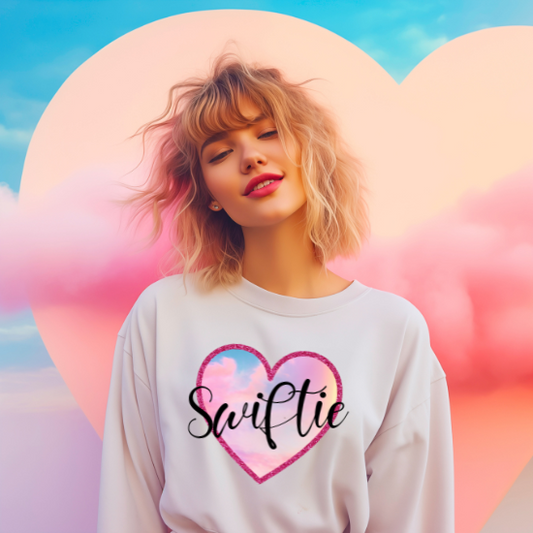 Swifite Pink Cloud Heart/Black -DTF Transfer