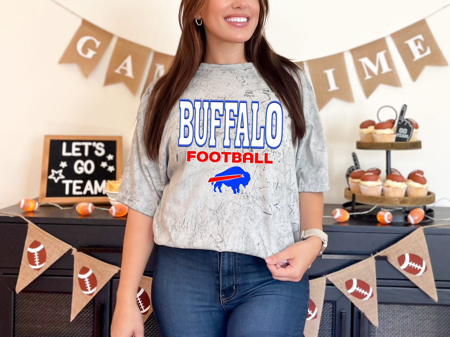 Faux Embroidery Buffalo Football