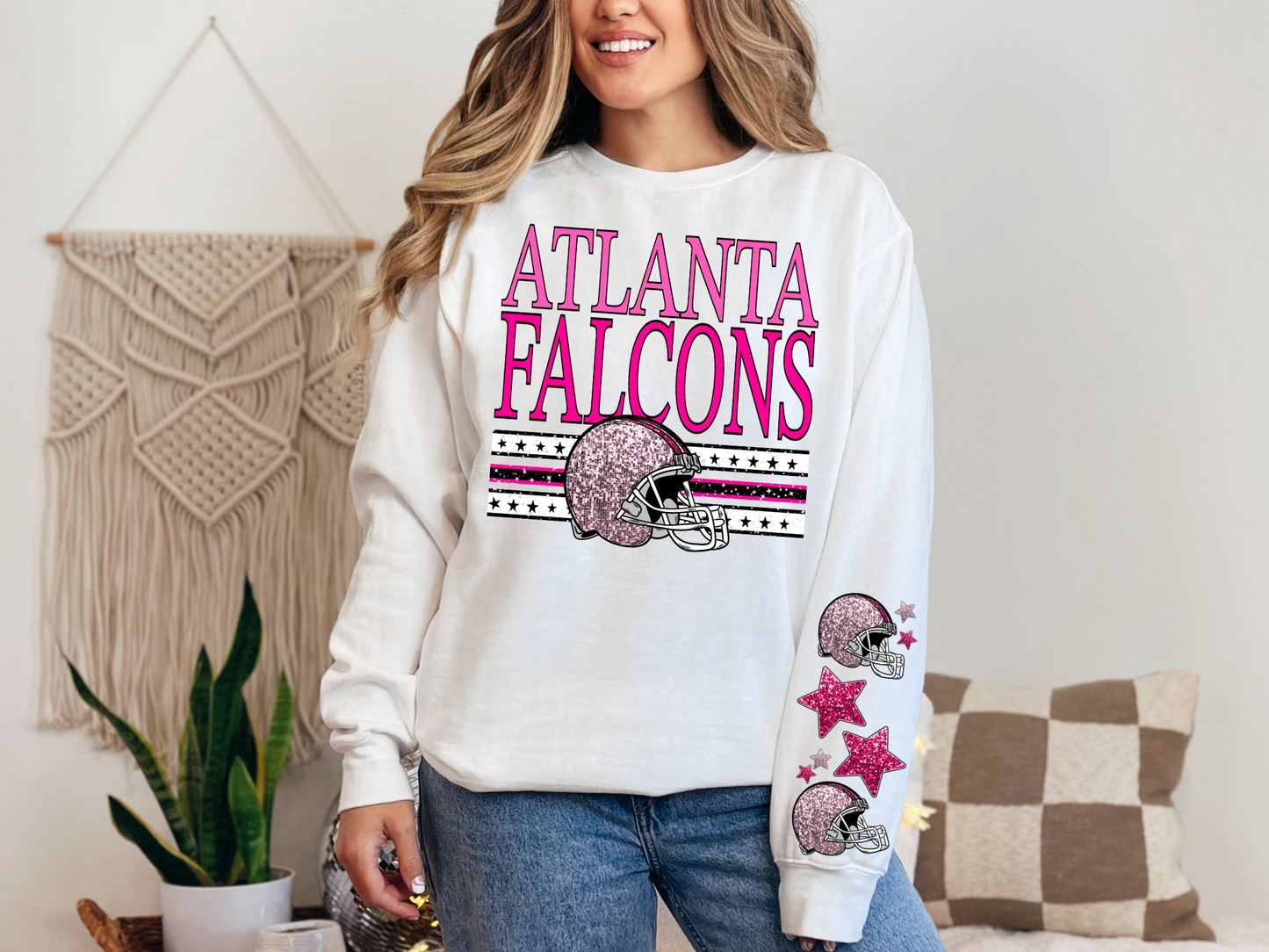 NFL Pink Sequins Atlanta Falcons - FRONT