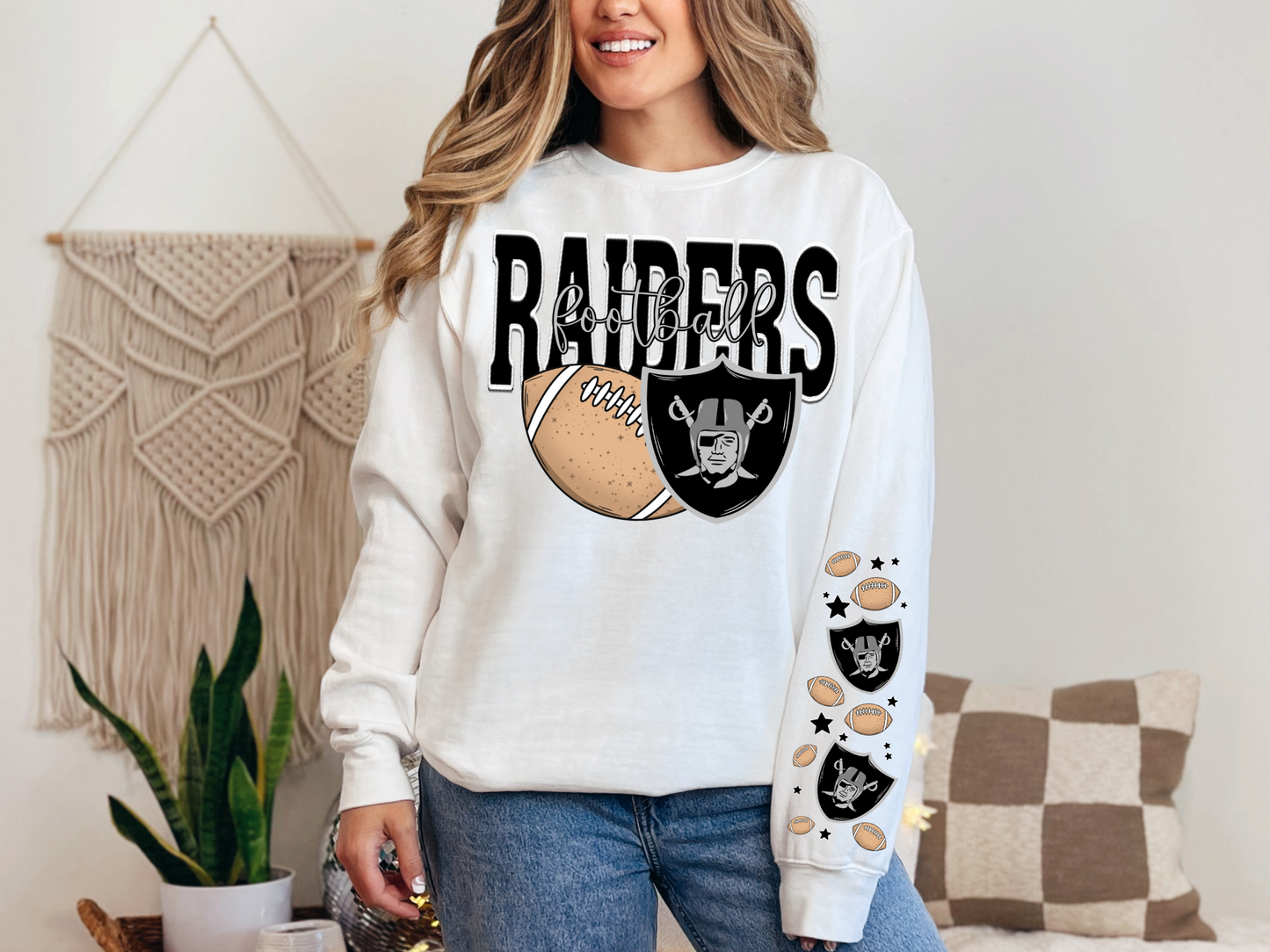 Faux Embroidery Raiders Football -  SLEEVE