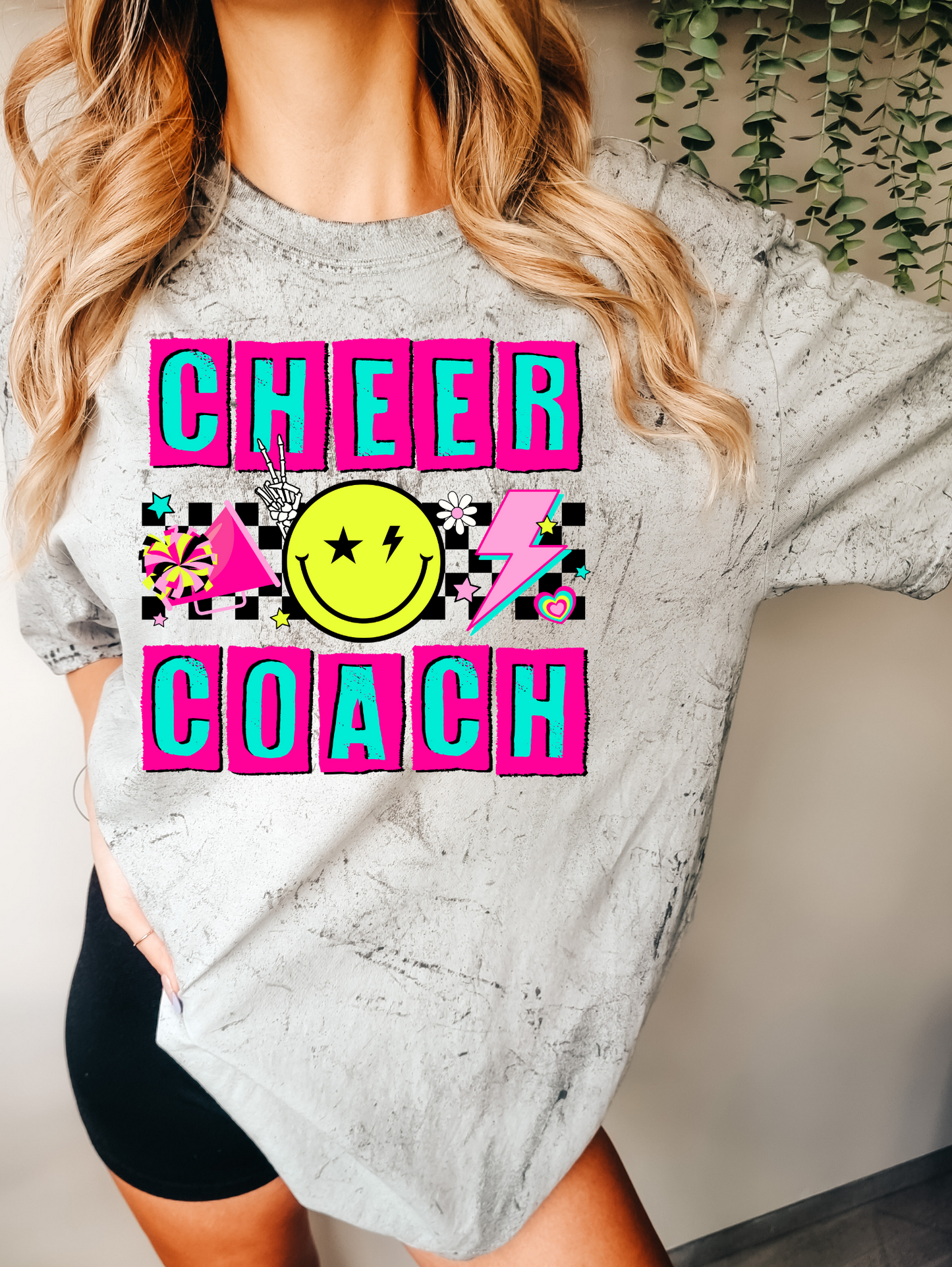 Cheer Coach Checkered Pink