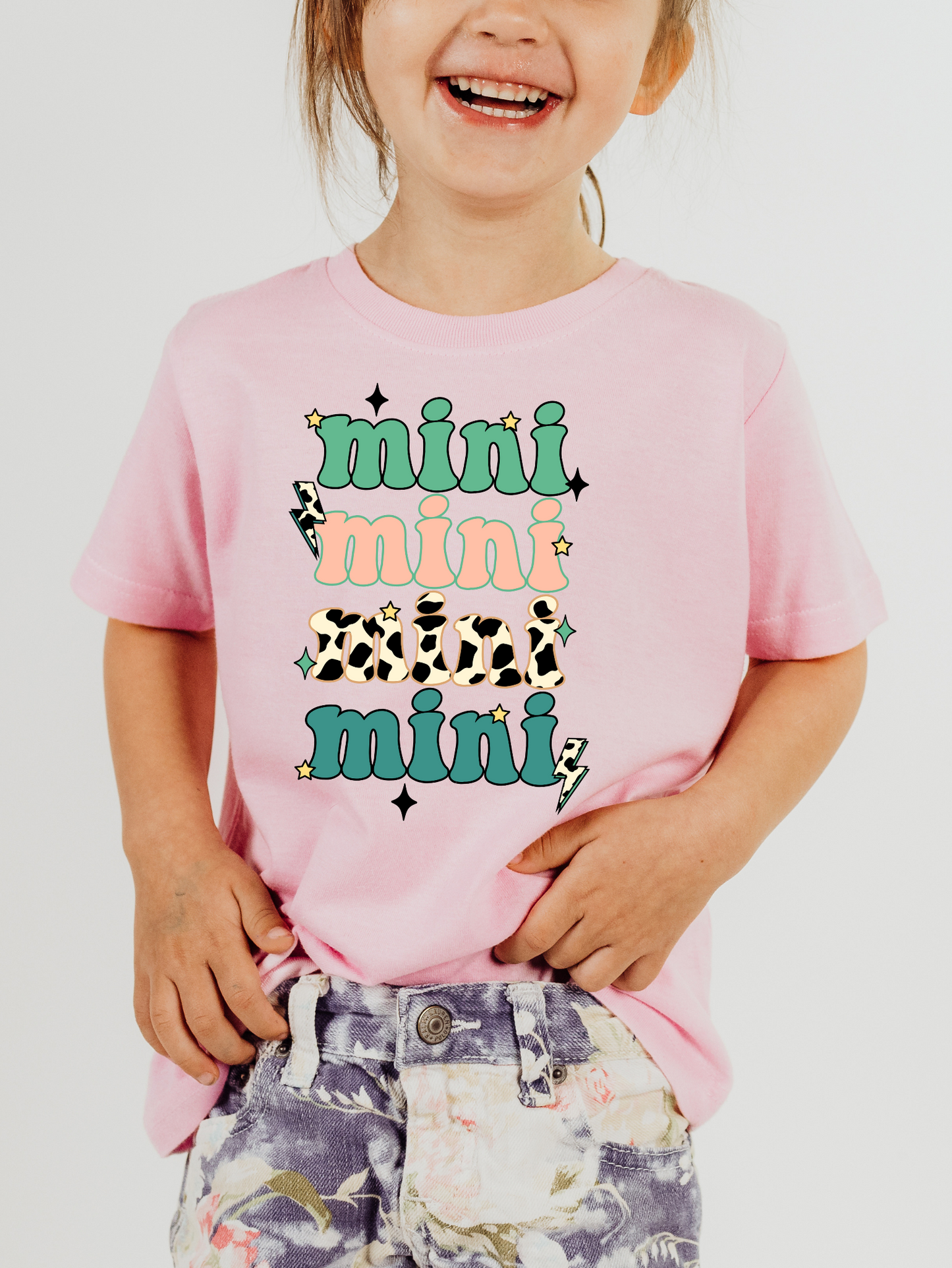 Mini Repeat Leopard Green Peach Turquoise