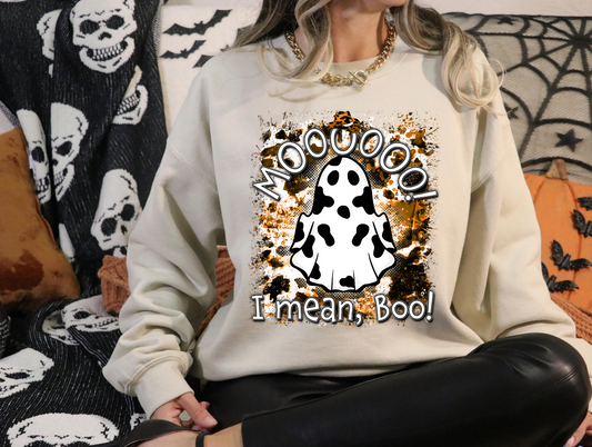 Moooooo I mean Boo orange black cow print